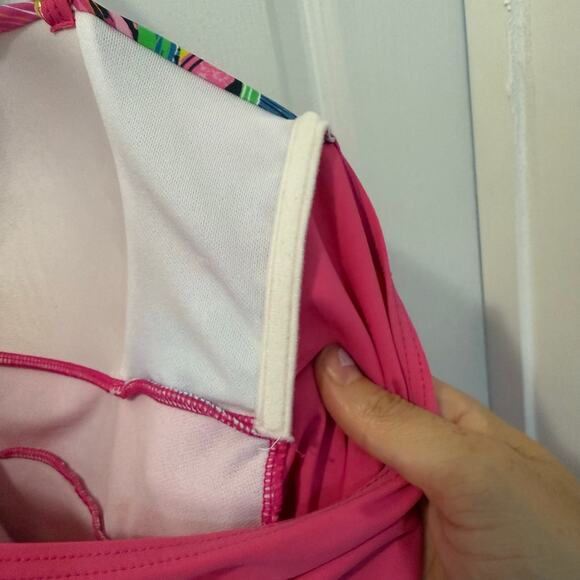 Hula Moon by Jam's World‎ hot pink retro print top tankini bathing suit top M - Picture 8 of 10